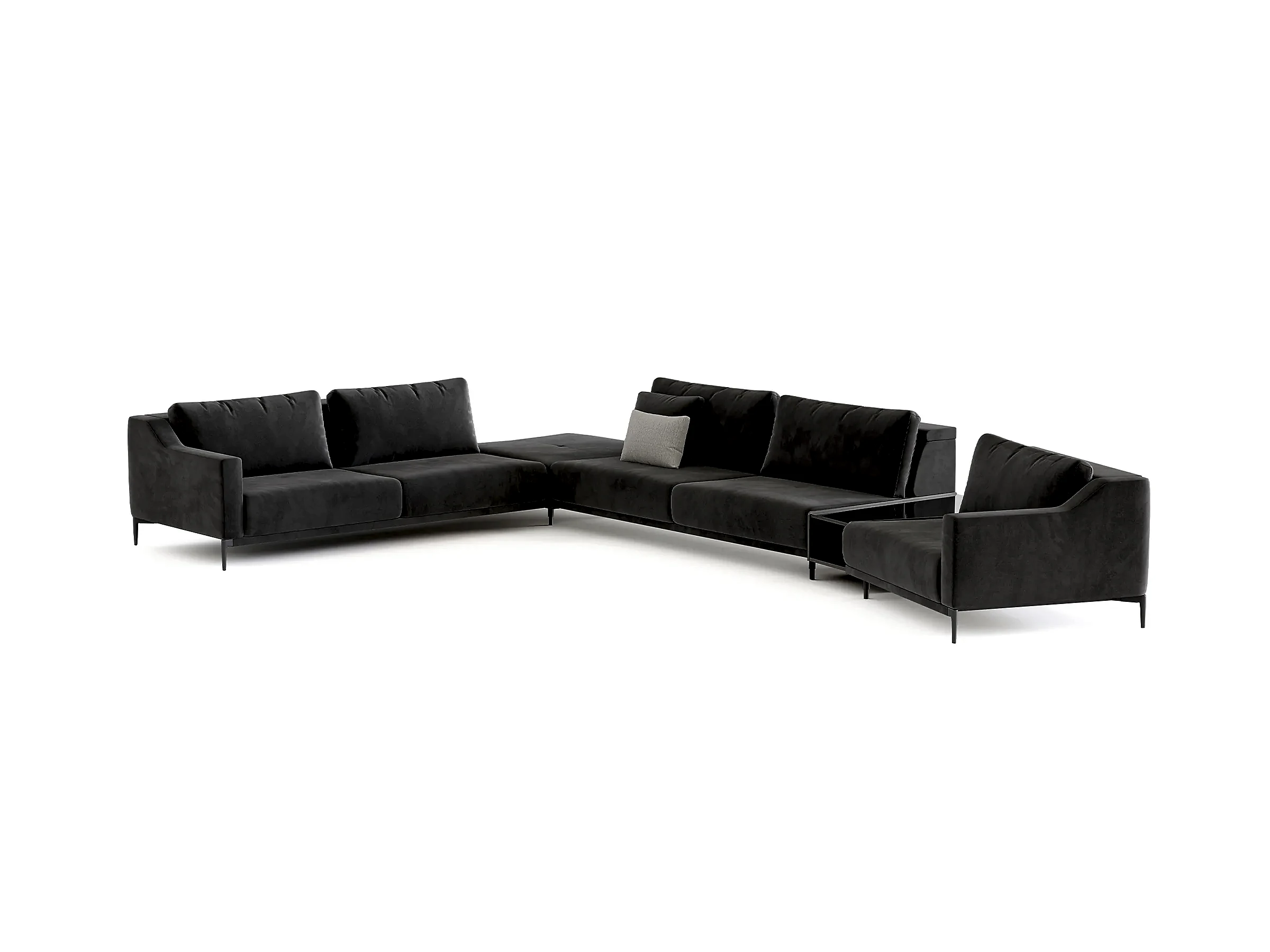 Milda Open Corner Sofa With Table